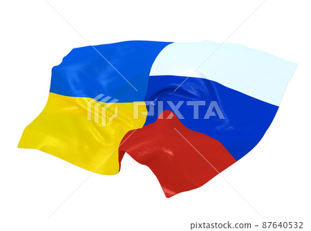 Ukraine / Russian flag 87640532