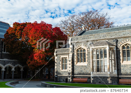 The courtyard and autumn colors of the Christchurch Art Center in the city of Christchurch, New Zealand. The courtyard and autumn colors of the Christchurch Art Center in the city of Christchurch, New Zealand. 87640734