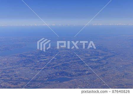 Tokyo (Haneda Airport) seen from the window of an airplane Tokyo (Haneda Airport) seen from the window of an airplane 87640826
