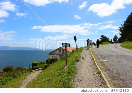 Cape Finisterre, the final destination of Camino (pilgrimage to Santiago) 87642110