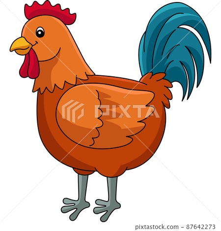 Rooster Cartoon Colored Clipart Illustration Rooster Cartoon Colored Clipart Illustration 87642273