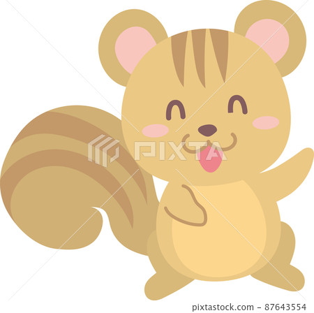Squirrel waving with a smile 87643554