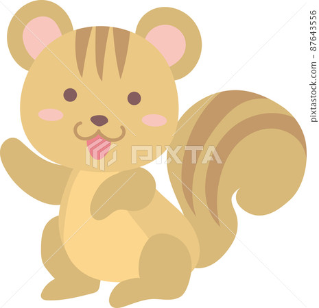 Squirrel with one hand raised 87643556