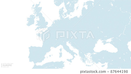 A blue dot map centered on Europe. Large size. A blue dot map centered on Europe. Large size. 87644198