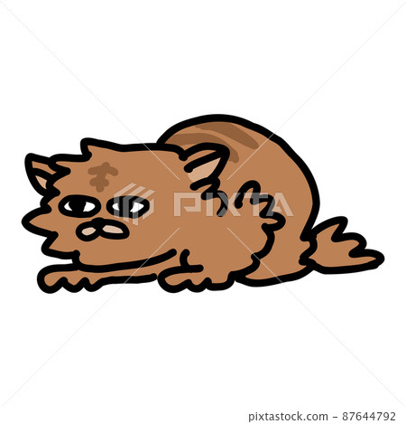 Illustration of a sitting cat. Illustration of a sitting cat. 87644792