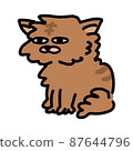 Illustration of a cat sitting looking sideways. 87644796