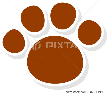 Footprints of brown animals with white border shadow Footprints of brown animals with white border shadow 87644990
