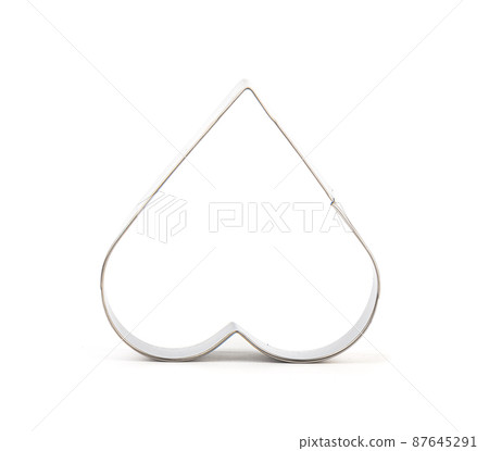 Metal mold for baking cookies, sweets, cakes, isolated on a white background. 87645291