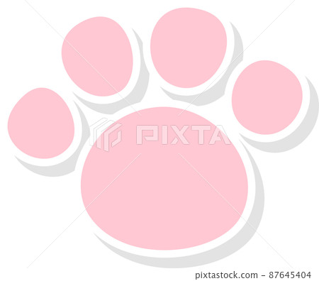 Light pink dog footprints with white border shadows Light pink dog footprints with white border shadows 87645404