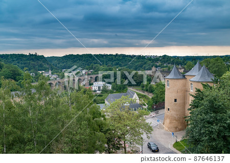 Panoramic view of the green areas of Luxembourg city. Panoramic view of the green areas of Luxembourg city. 87646137