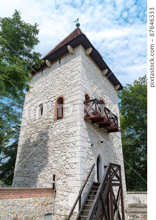 Tower of Wieliczka Zupny Castle in Poland. Tower of Wieliczka Zupny Castle in Poland. 87646333
