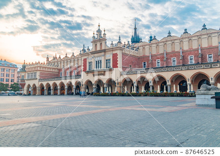 Krakow Cloth Hall at sunrise time. Krakow Cloth Hall at sunrise time. 87646525