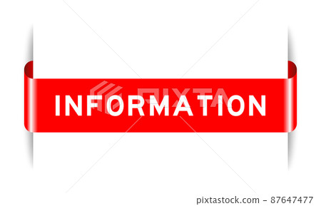 Red color inserted label banner with word information on white background Red color inserted label banner with word information on white background 87647477