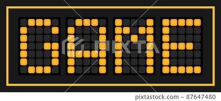 Orange color led in word game on black background Orange color led in word game on black background 87647480