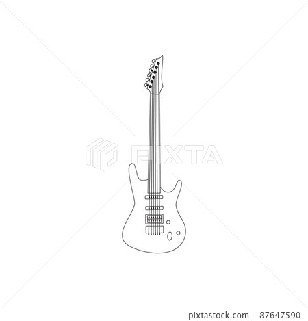 Isolated silhouette of an electric guitar Isolated silhouette of an electric guitar 87647590