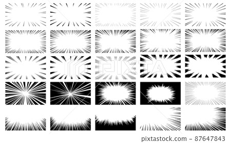 集中線矢量插圖的材料集 87647843