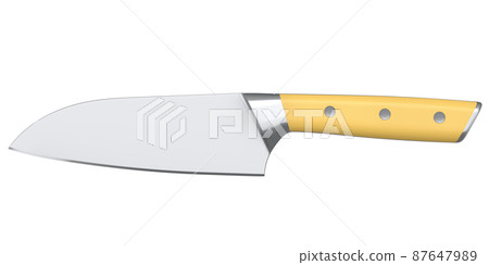 Chef's kitchen knife with a wooden handle isolated on white background. Chef's kitchen knife with a wooden handle isolated on white background. 87647989