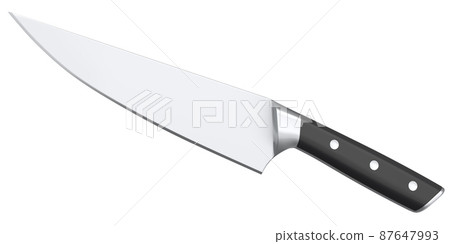 Chef's kitchen knife with a wooden handle isolated on white background. Chef's kitchen knife with a wooden handle isolated on white background. 87647993