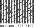 people crossing street illustration, busy crosswalk 87648109