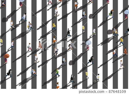 people crossing street illustration, busy crosswalk people crossing street illustration, busy crosswalk 87648109
