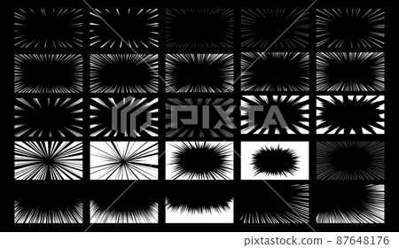 Material set of white concentrated line vector illustration 87648176