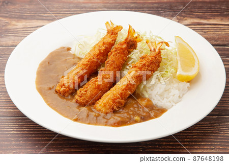 Fried shrimp curry 87648198