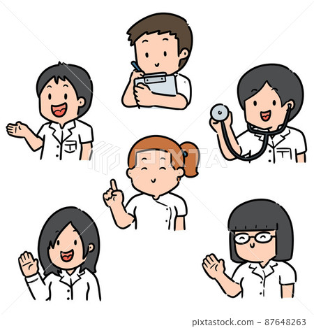 vector set of medical staff 87648263