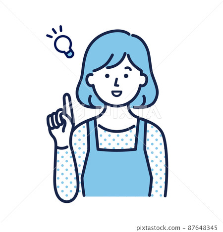 一個穿著圍裙的女人的形象插圖 一個穿著圍裙的女人的形象插圖 87648345