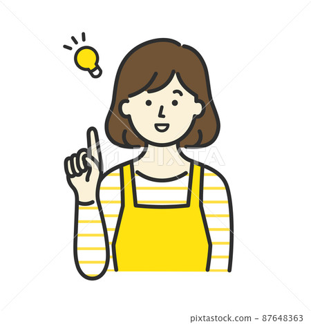 一個穿著圍裙的女人的形象插圖 一個穿著圍裙的女人的形象插圖 87648363