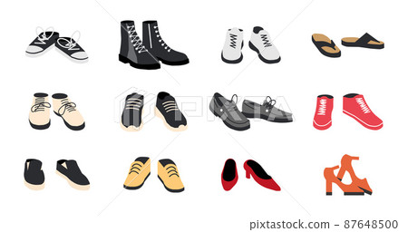 Set of Different Shoes Isolated 87648500