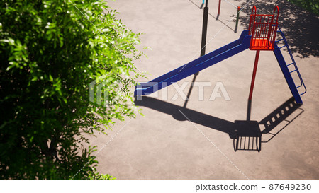 The shadow of the slide is a geometric pattern 87649230