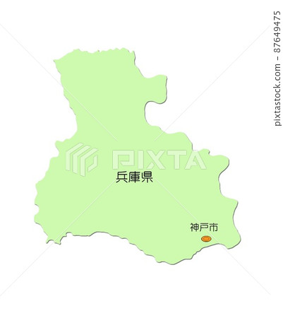 日本近畿地區兵庫縣地圖與陰影淡路島沒有綠色 87649475