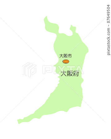 日本近畿地區地圖大阪府無影綠色 日本近畿地區地圖大阪府無影綠色 87649504