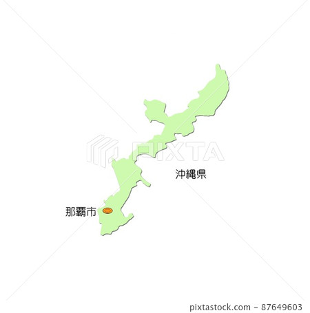 Map of Japan Kyushu region Okinawa prefecture... - Stock Illustration ...