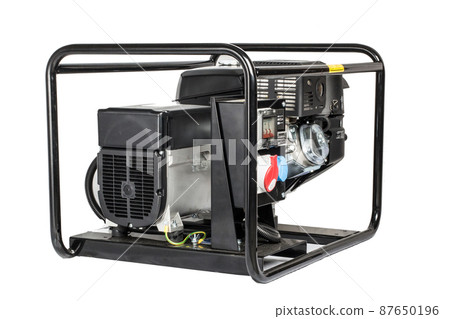 Portable diesel generator. isolated white background. Portable diesel generator. isolated white background. 87650196