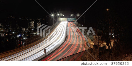 Traffic Going over the Second Narrows Bridge on Highway 1 87650223