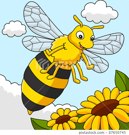 Bee Cartoon Colored Animal Illustration Bee Cartoon Colored Animal Illustration 87650745