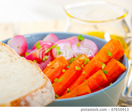 steamed root vegetable on a bowl steamed root vegetable on a bowl 87650913