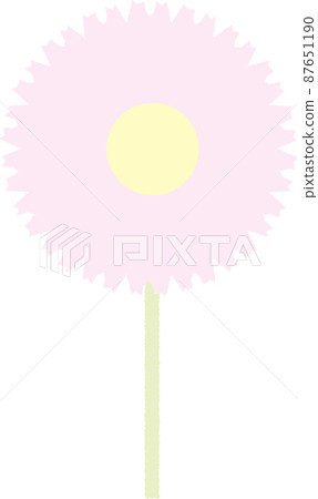 Simple and cute icon illustration of pink gerbera flowers Simple and cute icon illustration of pink gerbera flowers 87651190