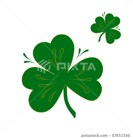Four leaves of clover. Vector stock illustration. Happy St. Patrick's Day Isolated on a white background. Irlan national plant. Four leaves of clover. Vector stock illustration. Happy St. Patrick's Day Isolated on a white background. Irlan national plant. 87651588