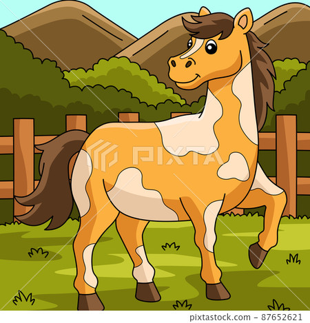 Horse Cartoon Colored Animal Illustration Horse Cartoon Colored Animal Illustration 87652621