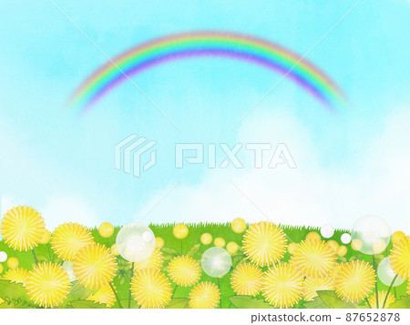 蒲公英水彩風格背景素材 蒲公英水彩風格背景素材 87652878