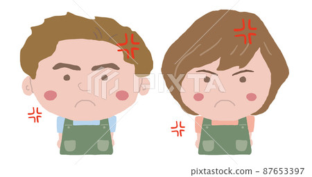 Male and female apron clerk illustration material Male and female apron clerk illustration material 87653397