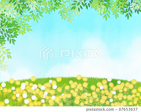 Dandelion watercolor style background material Dandelion watercolor style background material 87653637