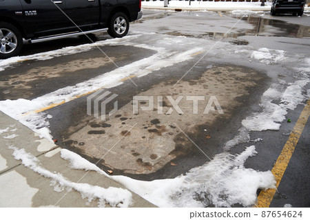 Parking lot after snow Parking lot after snow 87654624