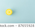 Minimal copyright protection concept on blue background with copy space 87655928