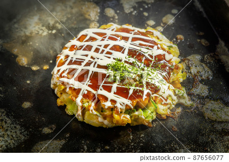 Japanese traditional ozonomiyaki Japanese Traditional Pizza Okonomiyaki 87656077
