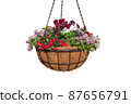 Flower pot hanging basket photo cutout collage material 87656791