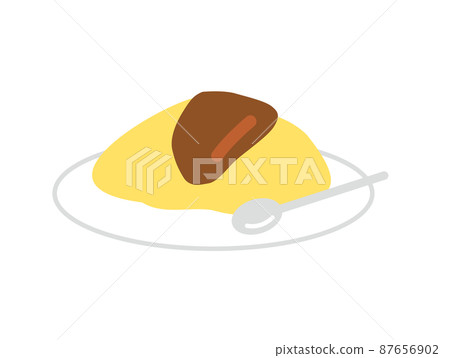 Illustration of omelet rice with demiglace sauce Illustration of omelet rice with demiglace sauce 87656902