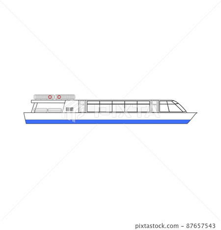 它是水上巴士作為交通工具的插圖。請用於旅行等傳單！ 87657543